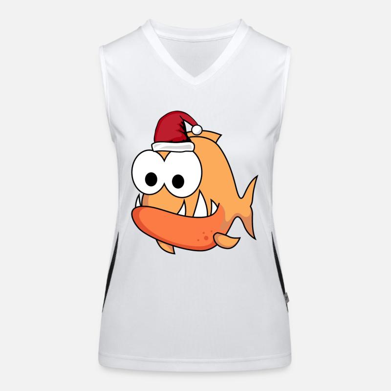 Piranha Bande dessinée de Noël Débardeur respirant contrasté Femme