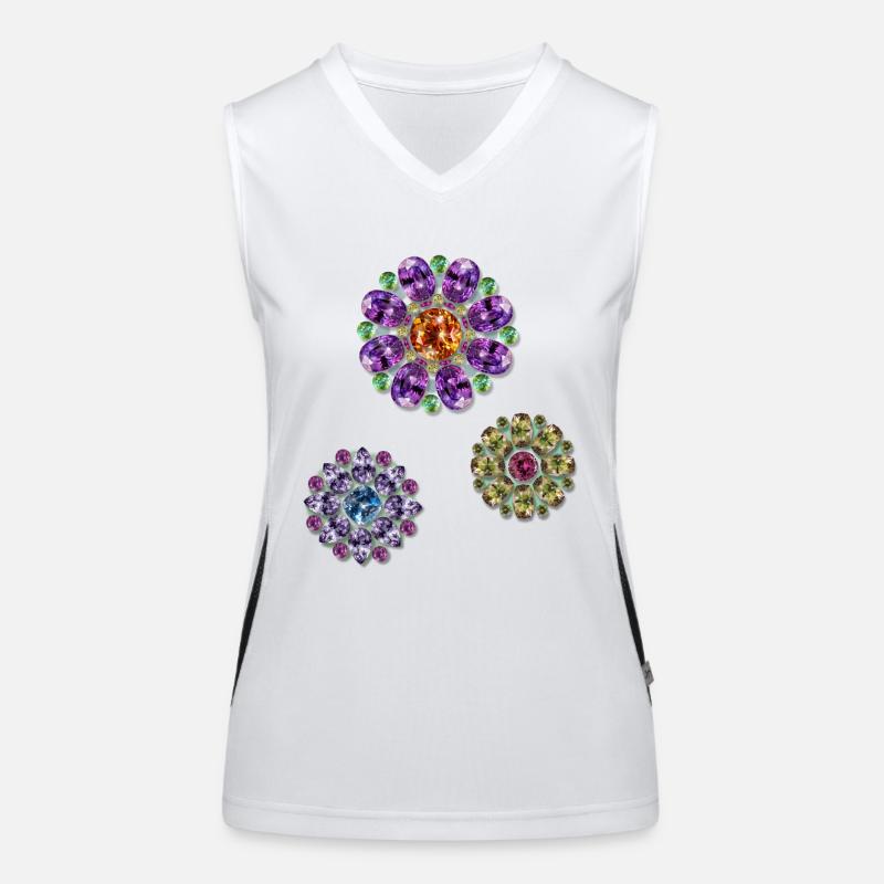 Edelstein-Blumen Funktionelles Kontrast-Tank Top für Frauen