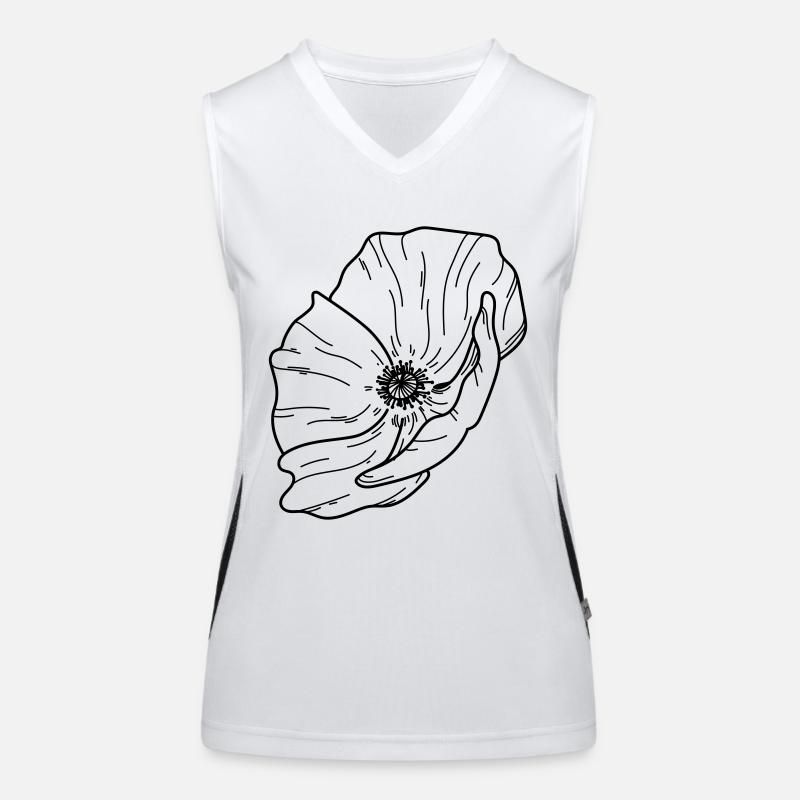 Mohn Blume Funktionelles Kontrast-Tank Top für Frauen