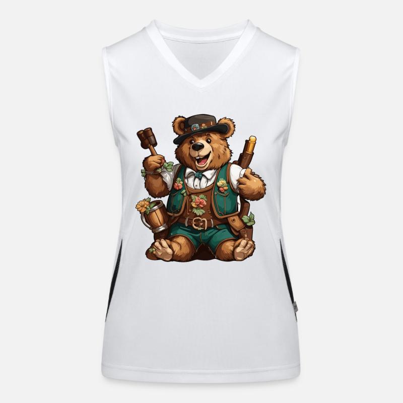 Lederhose / Tier / Tracht / Tradition / Bär Funktionelles Kontrast-Tank Top für Frauen