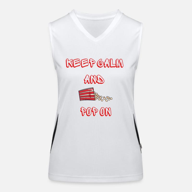 Keep calm and pop on Women's Functional Contrast Tank Top