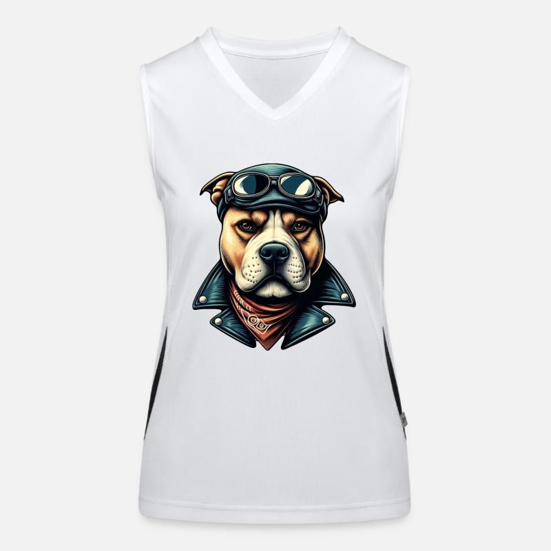 Vintage Pitbull Biker Women's Functional Contrast Tank Top