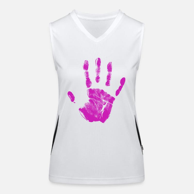 Empreinte de main, identité peinte, doigts et paume Débardeur respirant contrasté Femme