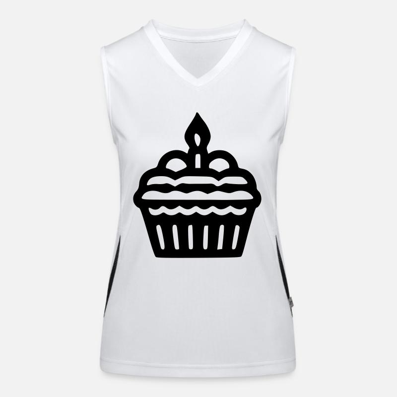 Geburtstags-Cupcake Funktionelles Kontrast-Tank Top für Frauen