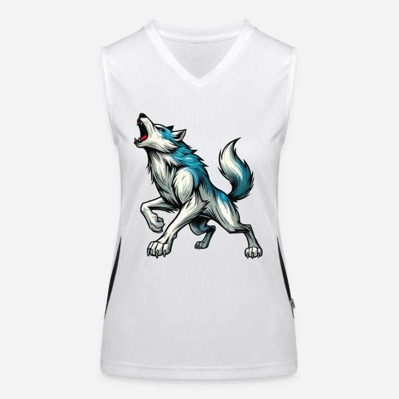 Wolf Comic Funktionelles Kontrast-Tank Top für Frauen