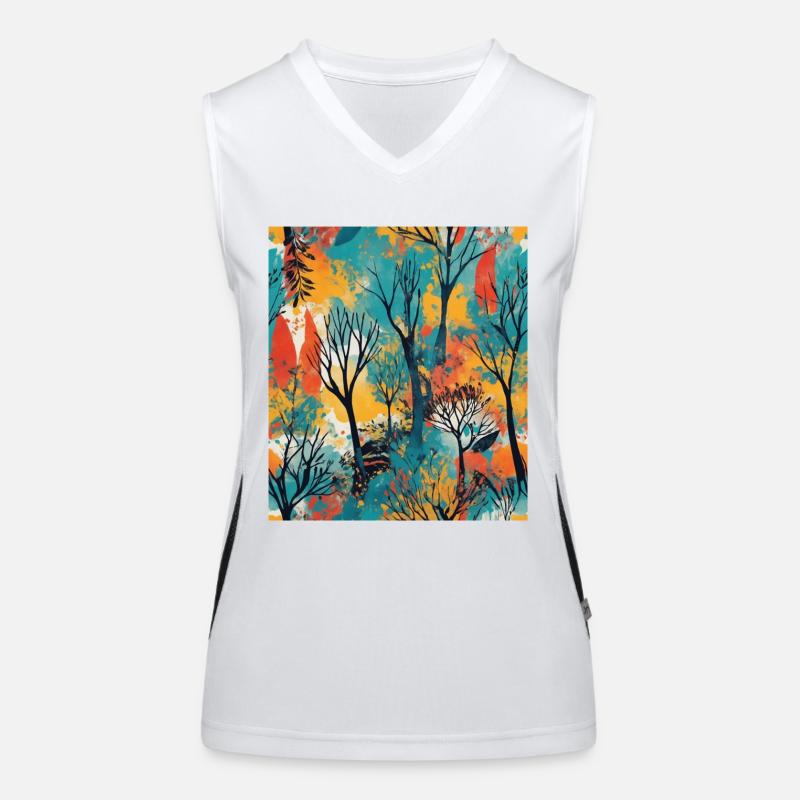 Abstract forest Women's Functional Contrast Tank Top