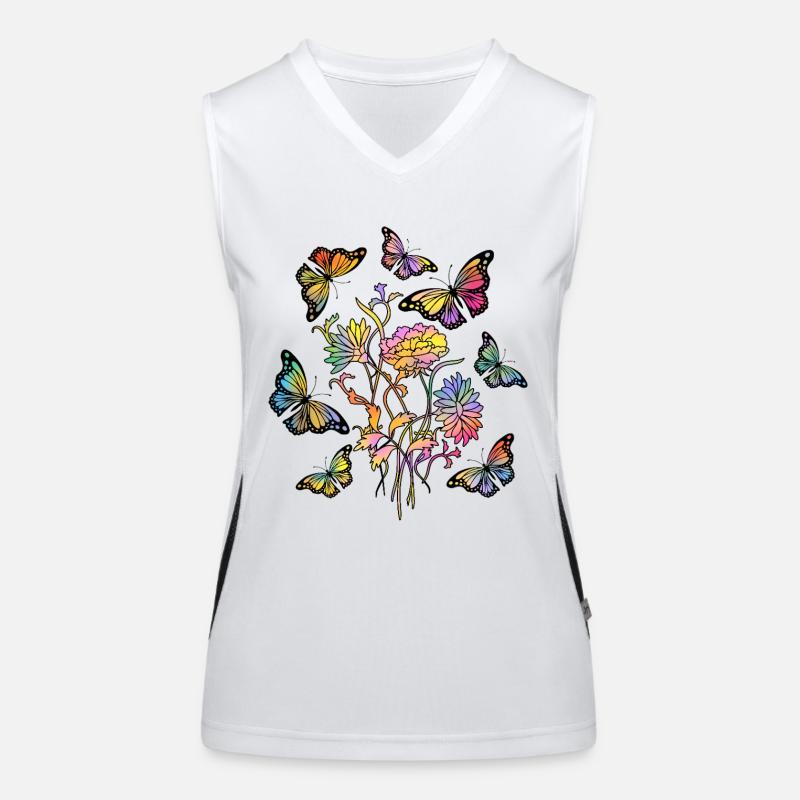 Schmetterlinge Funktionelles Kontrast-Tank Top für Frauen