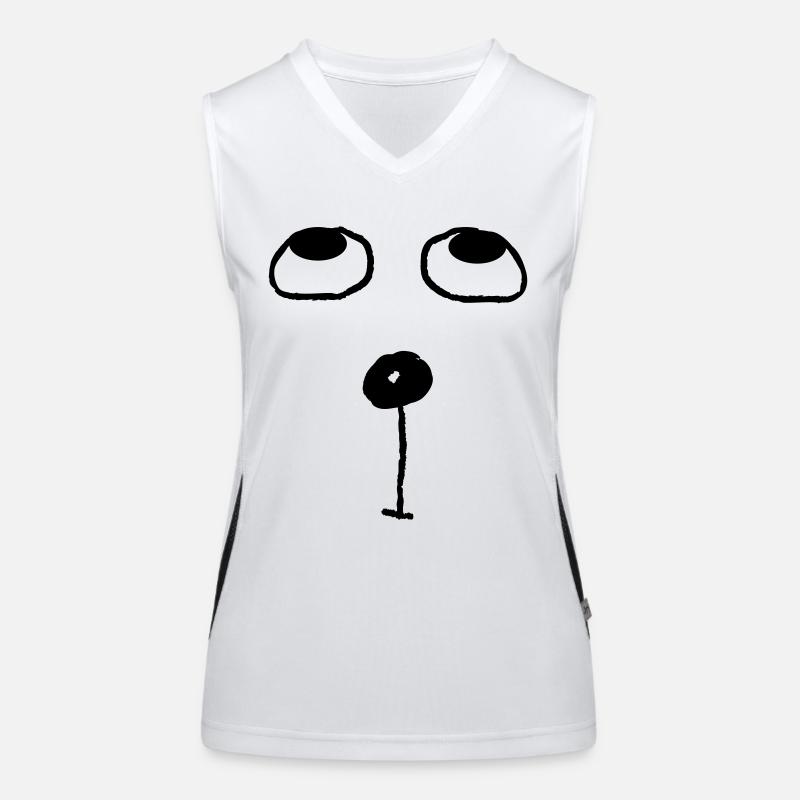 Funny cat face Women's Functional Contrast Tank Top