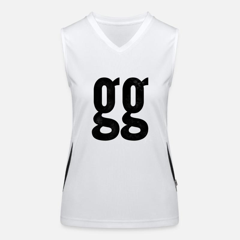 gg - Good Game - Women's Functional Contrast Tank Top - white/black