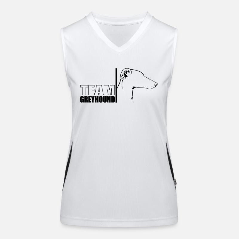 TEAM Greyhound Hunde Hund Windhunde Wilsigns Funktionelles Kontrast-Tank Top für Frauen