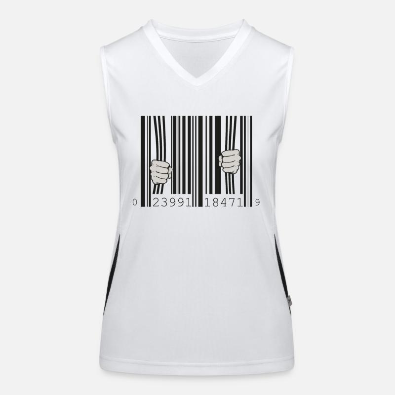 Gefangen im Barcode Funktionelles Kontrast-Tank Top für Frauen