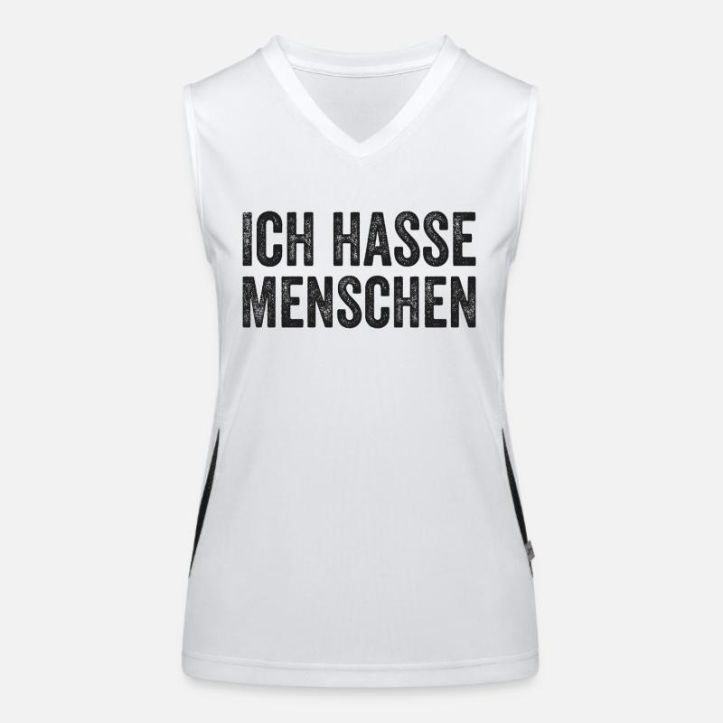 Ich hasse Menschen Funktionelles Kontrast-Tank Top für Frauen