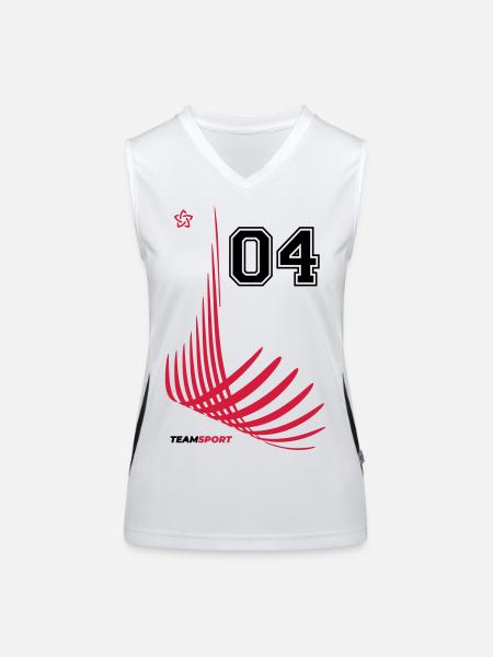 04 JERSEY Jersey Number Four Sport Team Game Motif - Women's Functional Contrast Tank Top - white/black - Front