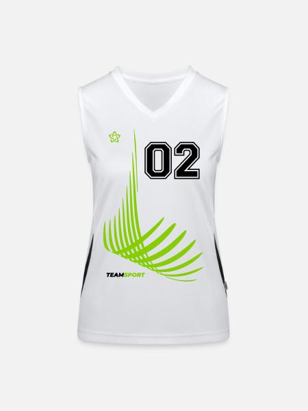 02 JERSEY Jersey Number Two Numbers Number 2 Motif - Women's Functional Contrast Tank Top - white/black - Front