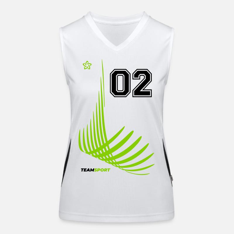 02 JERSEY Jersey Numéro Deux Numéros Numéro 2 Motif Débardeur respirant contrasté Femme