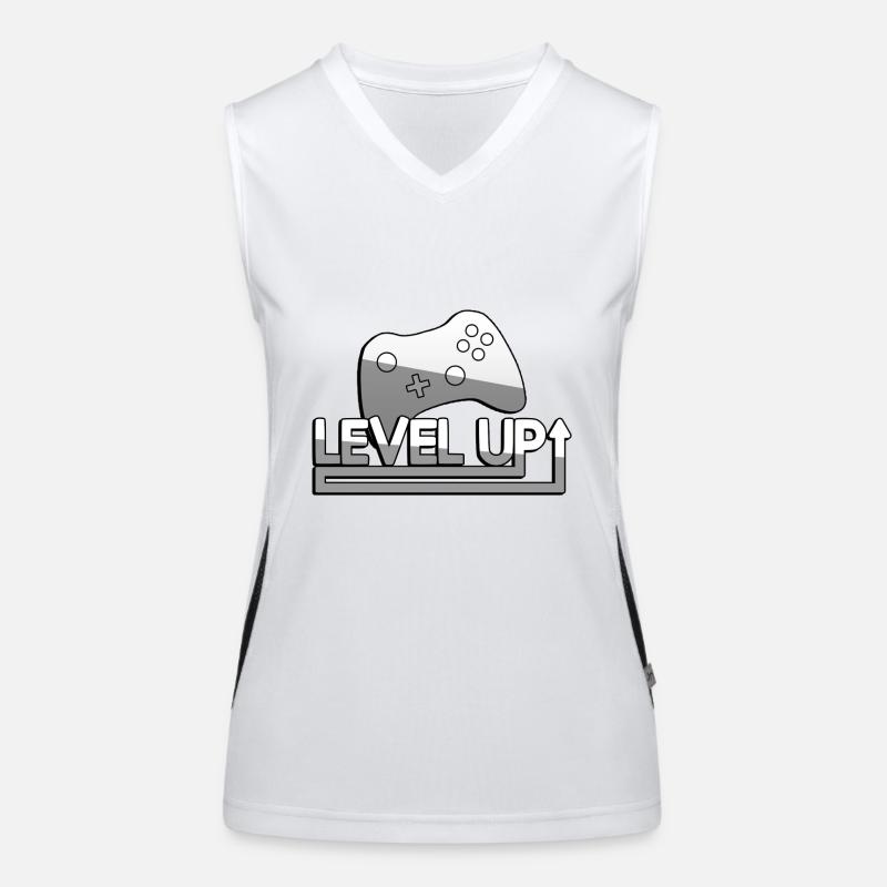 LEVEL UP + Controller - Gaming Funktionelles Kontrast-Tank Top für Frauen