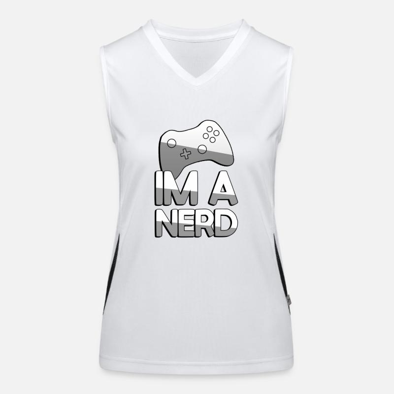 IM A NERD + Controller - Gaming Women's Functional Contrast Tank Top