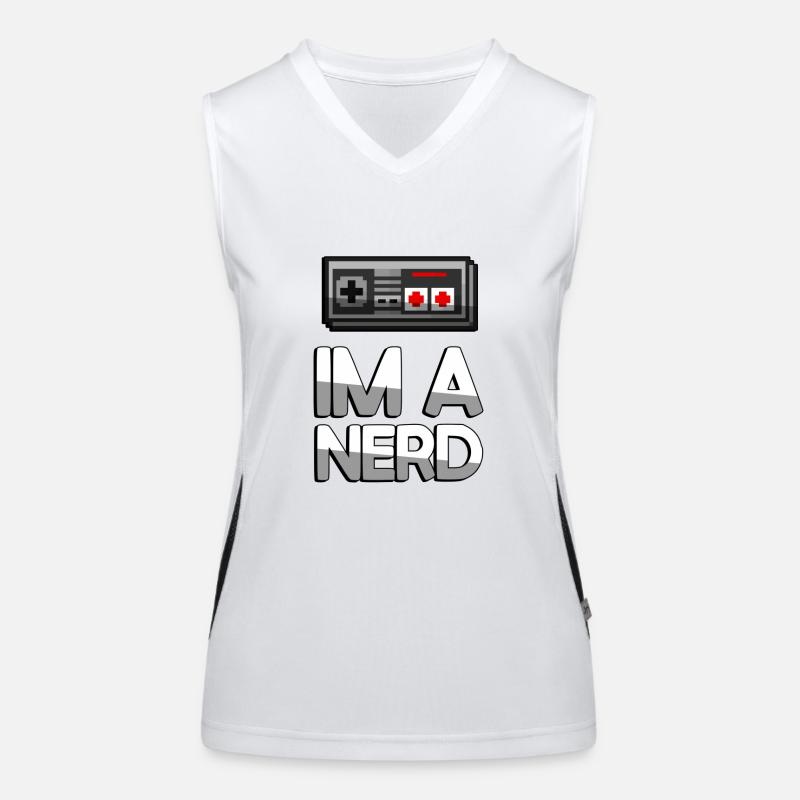 IM A NERD + NES Controller - Gaming Funktionelles Kontrast-Tank Top für Frauen
