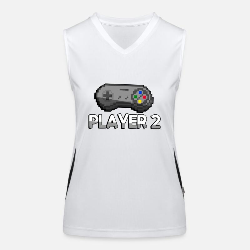PLAYER 2 + SNES Controller - Gaming Funktionelles Kontrast-Tank Top für Frauen