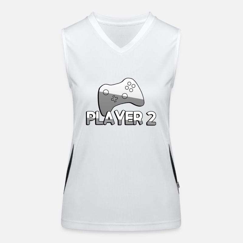 PLAYER 2 + Controller - Gaming Funktionelles Kontrast-Tank Top für Frauen