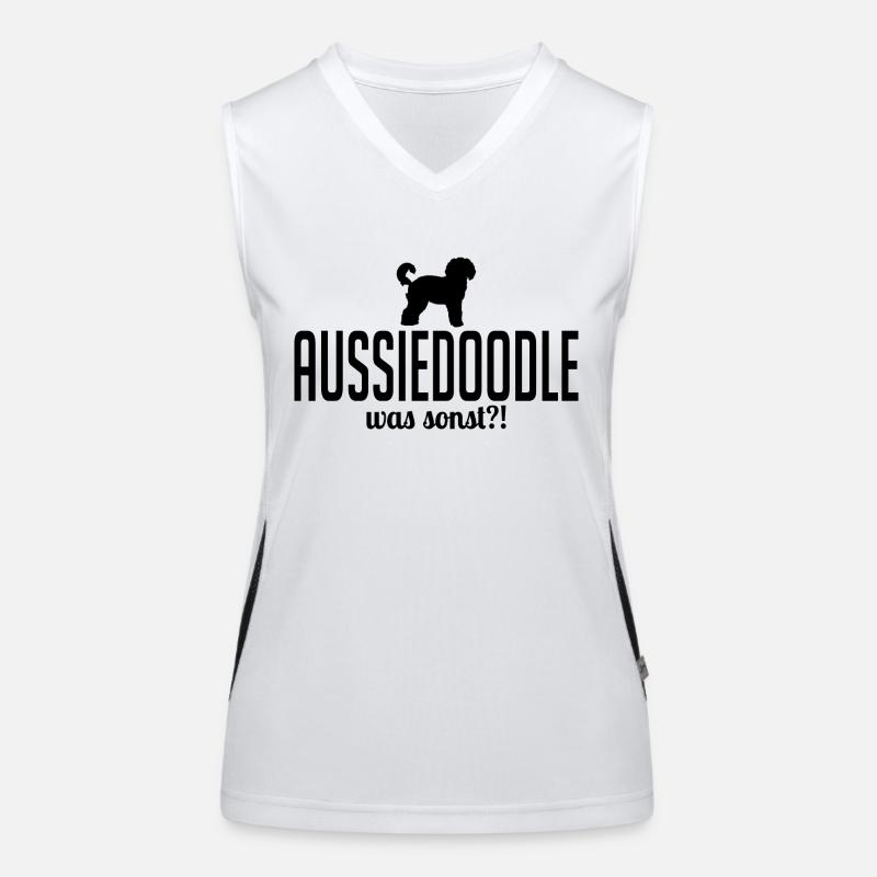 Aussiedoodle was sonst Hundespruch Hunde Wilsigns Funktionelles Kontrast-Tank Top für Frauen