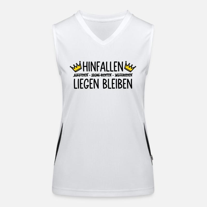 Hinfallen - liegen bleiben - Krone Funktionelles Kontrast-Tank Top für Frauen