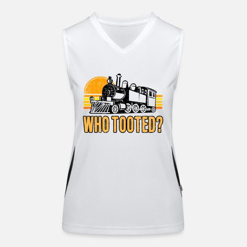 Wer hat lustige Retro-Modelleisenbahn-Dampfzüge gespielt Funktionelles Kontrast-Tank Top für Frauen