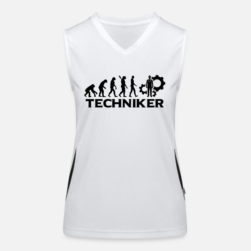Evolution Techniker Technik bt - Funktionelles Kontrast-Tank Top für Frauen - Weiß/Schwarz