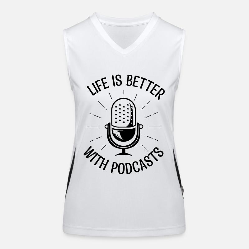 Das Leben ist besser mit Podcast. Podcaster-Geschenk. Funktionelles Kontrast-Tank Top für Frauen