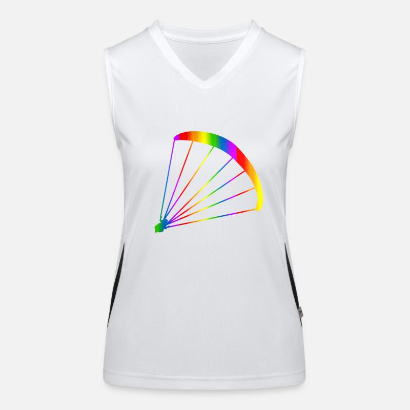 Bunter Gleitschirm Regenbogen Funktionelles Kontrast-Tank Top für Frauen