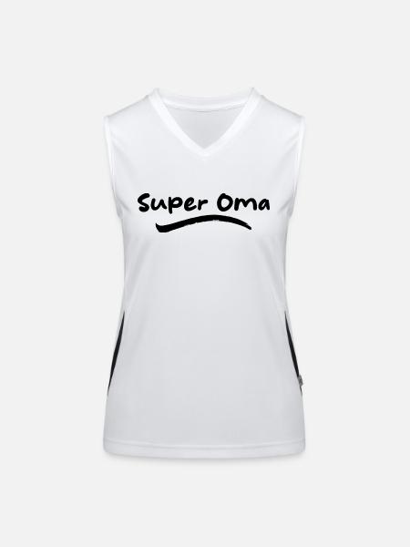 Super Oma - Funktionelles Kontrast-Tank Top für Frauen - Weiß/Schwarz - Vorne