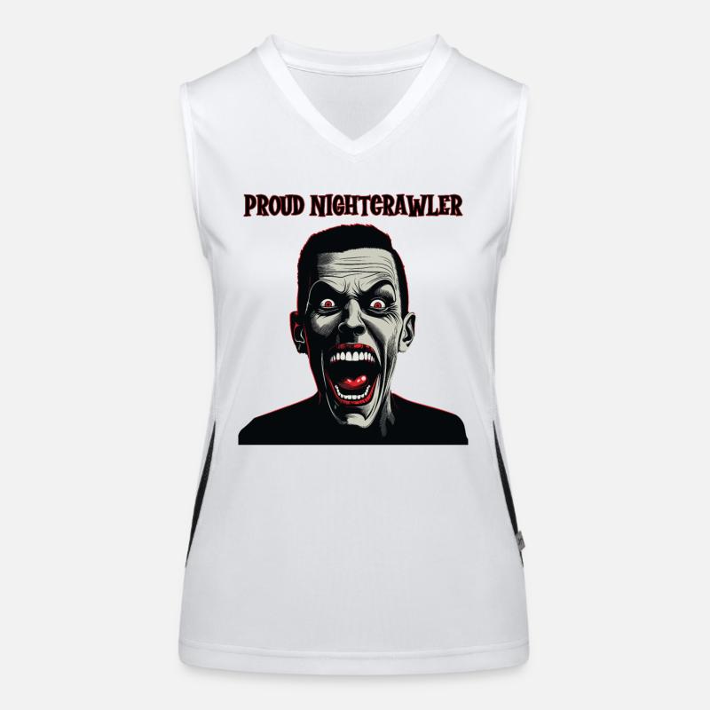 Crazy looking man, Proud Nightcrawler Women's Functional Contrast Tank Top