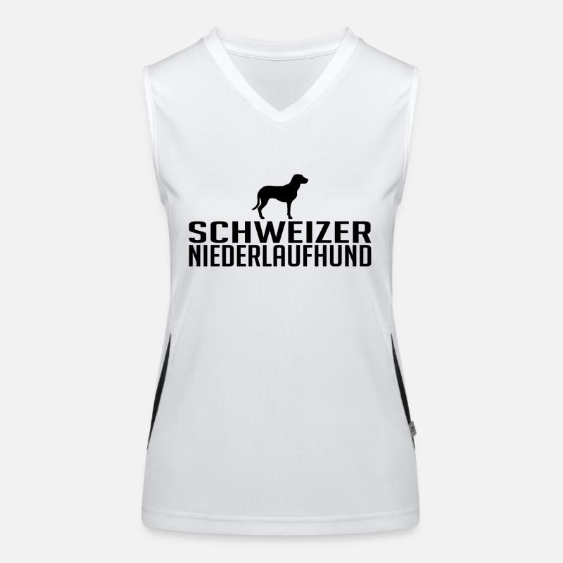 Schweizer Niederlaufhund Hunderasse Hund Hunde Funktionelles Kontrast-Tank Top für Frauen