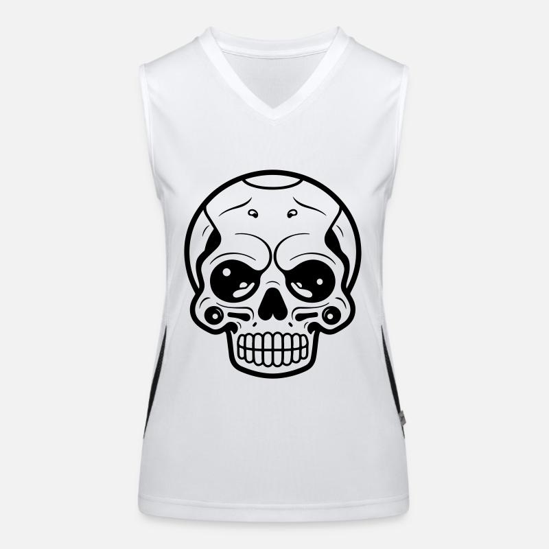 Skull Skeleton Symbol Women's Functional Contrast Tank Top