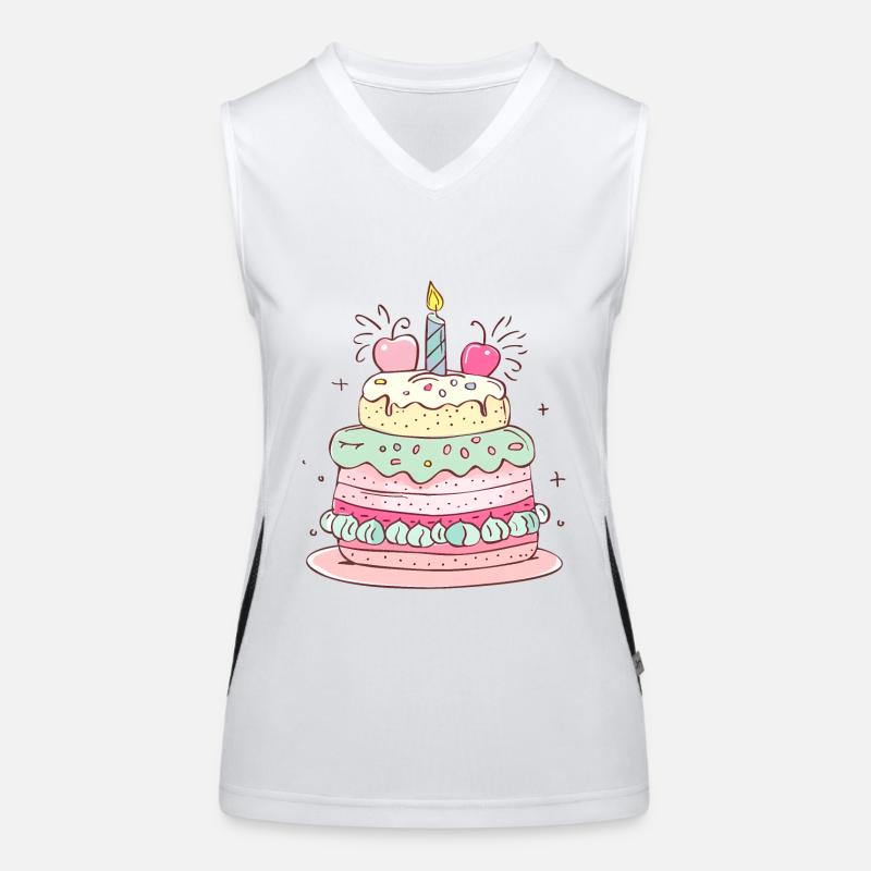 gâteau d'anniversaire joyeux anniversaire Débardeur respirant contrasté Femme