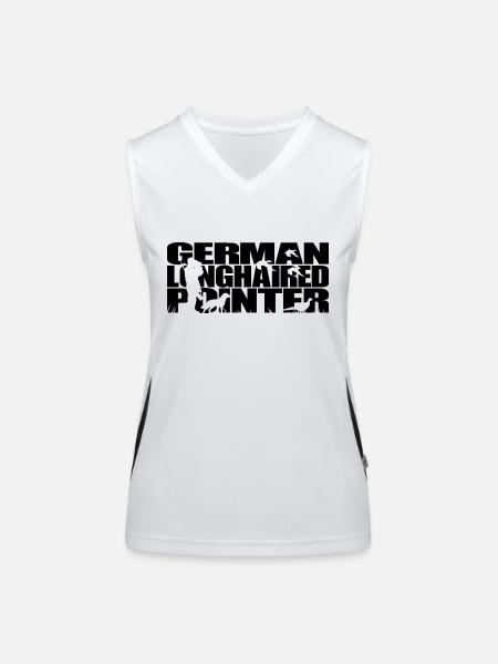GERMAN LONGHAIRED POINTER Hunting Dogs Hunting Wilsigns - Women's Functional Contrast Tank Top - white/black - Front