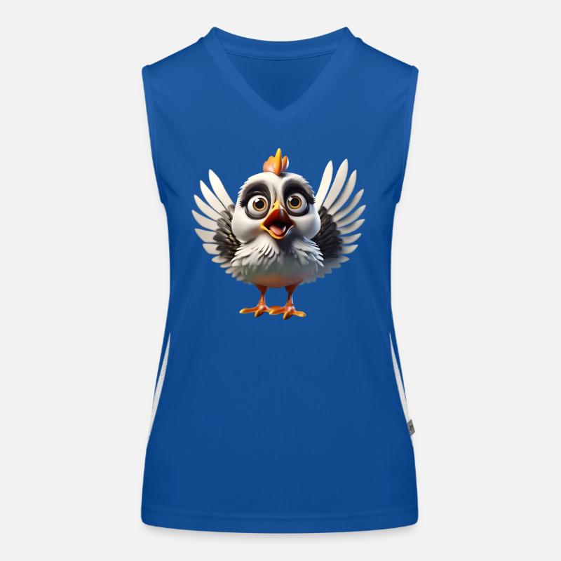 Crazy Adorable and Fun Chicken Women's Functional Contrast Tank Top
