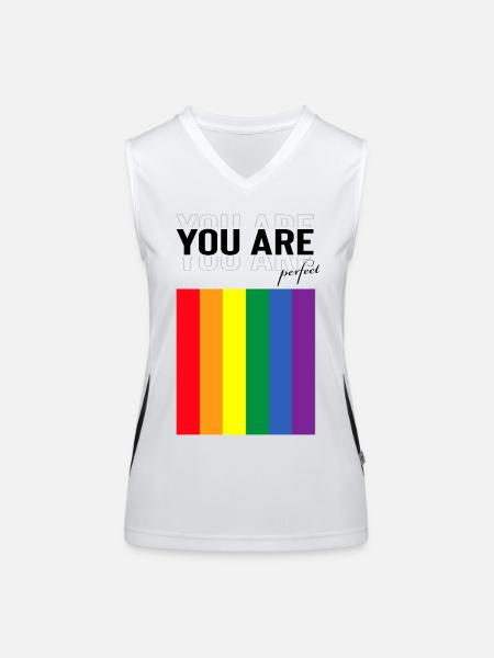 LGBTQ Vous êtes un design parfait - Débardeur respirant contrasté Femme - blanc/noir - Devant