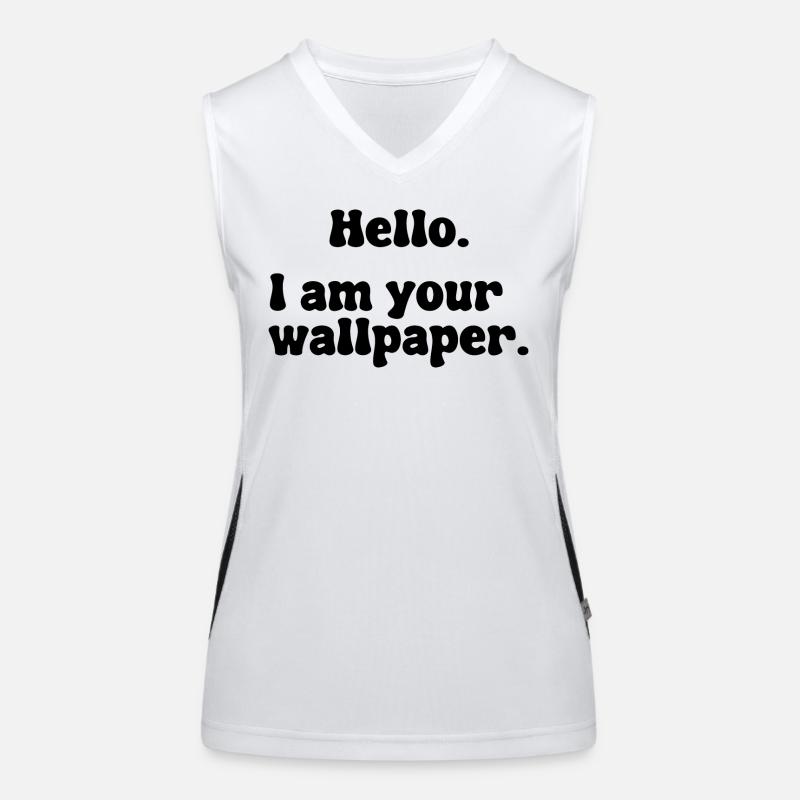 Hello i am your wallpaper meme Women's Functional Contrast Tank Top