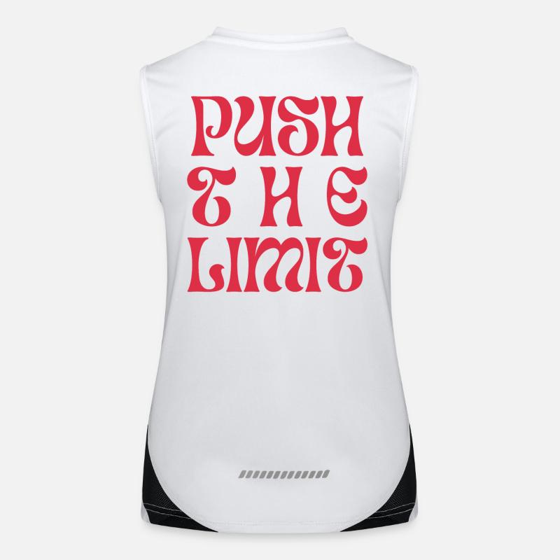 Push the Limit Typografie Psychedelisch Motivation Funktionelles Kontrast-Tank Top für Frauen