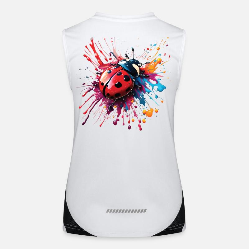 Conception de coccinelle colorée, pas de texte Débardeur respirant contrasté Femme
