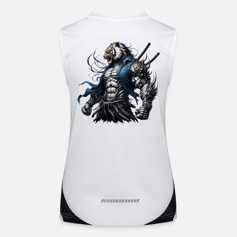 Samurai-Tiger Funktionelles Kontrast-Tank Top für Frauen
