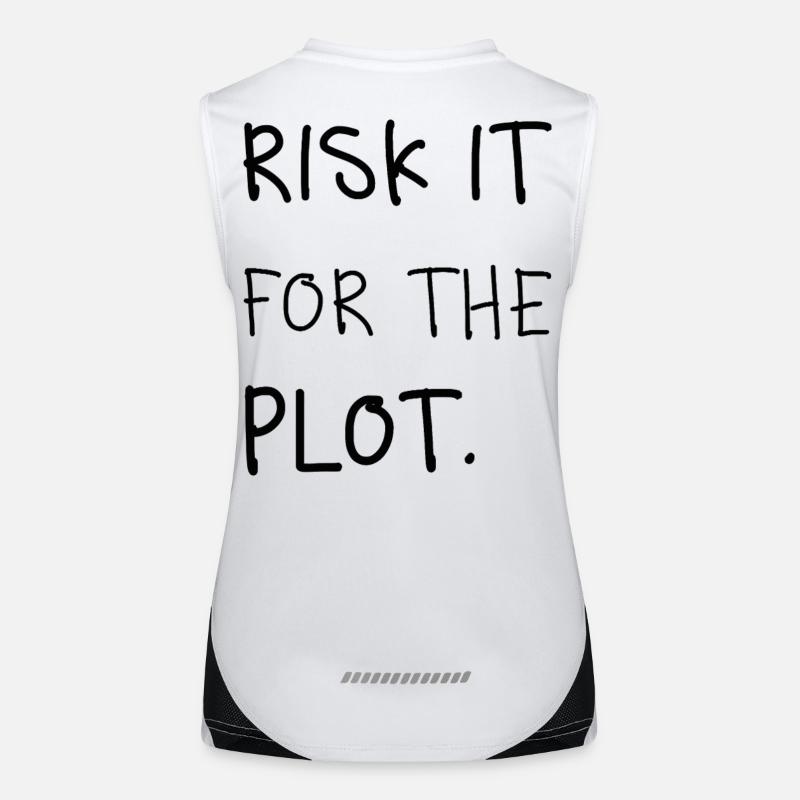 Risk It for the Plot – Handwriting Women's Functional Contrast Tank Top