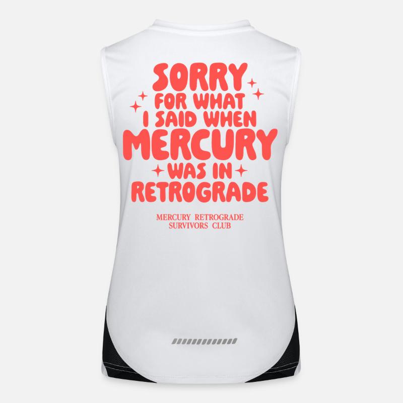 Mercury Retrograde Spruch Design Funktionelles Kontrast-Tank Top für Frauen