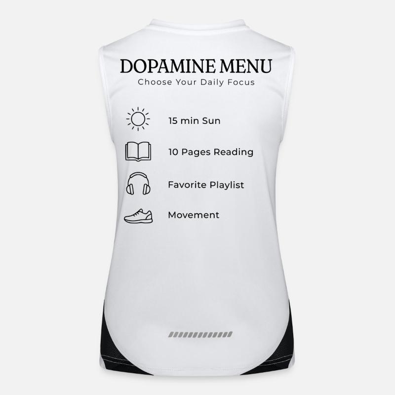 Dopamine Menu Backprint – Aesthetic Self Care Funktionelles Kontrast-Tank Top für Frauen