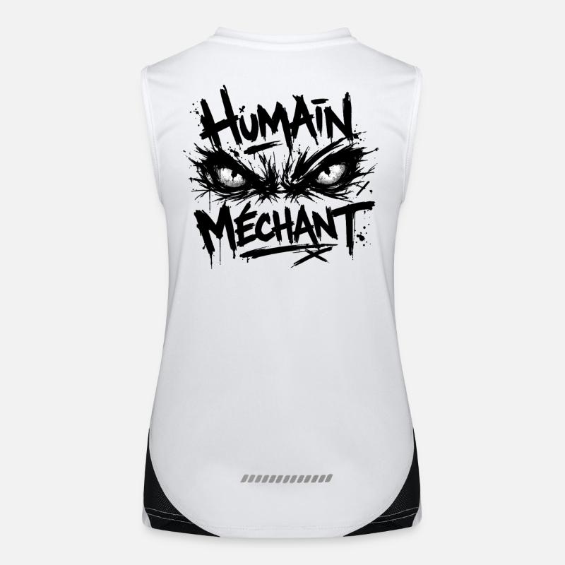 Evil Human Look Black Pattern Women's Functional Contrast Tank Top