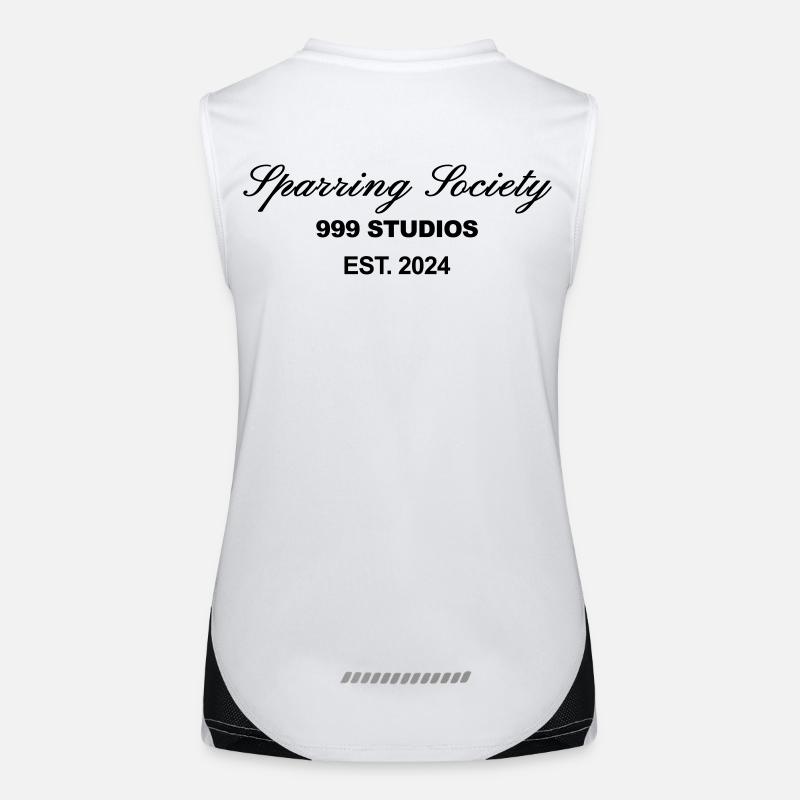 Sparring Gesellschaft Weißer Druck Funktionelles Kontrast-Tank Top für Frauen