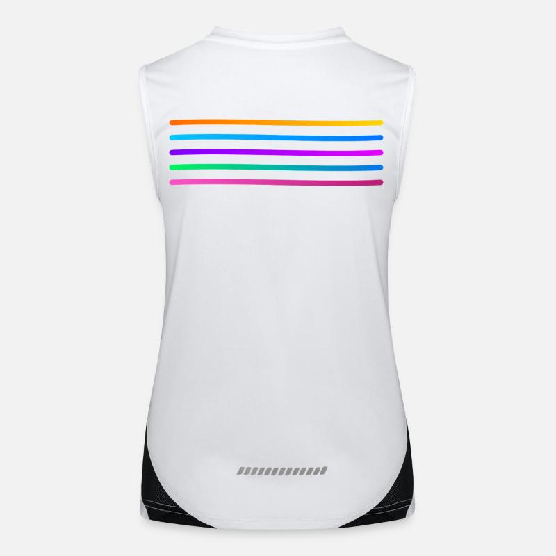 Rainbow Stripe Pattern Women's Functional Contrast Tank Top