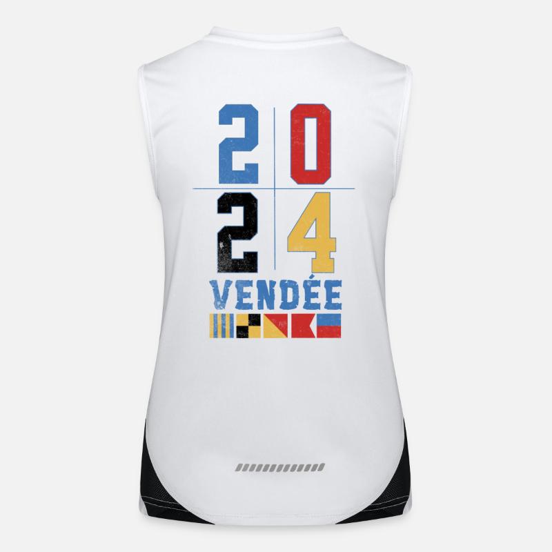 Design régate globe Année 2024 Vendée  Débardeur respirant contrasté Femme