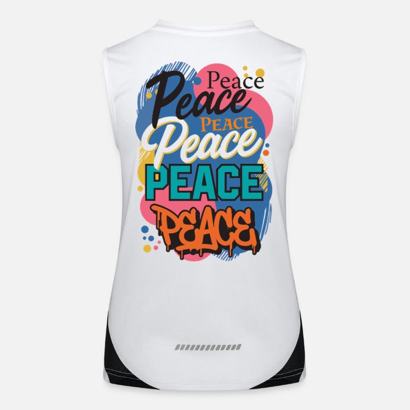 Peace als Graffiti Funktionelles Kontrast-Tank Top für Frauen